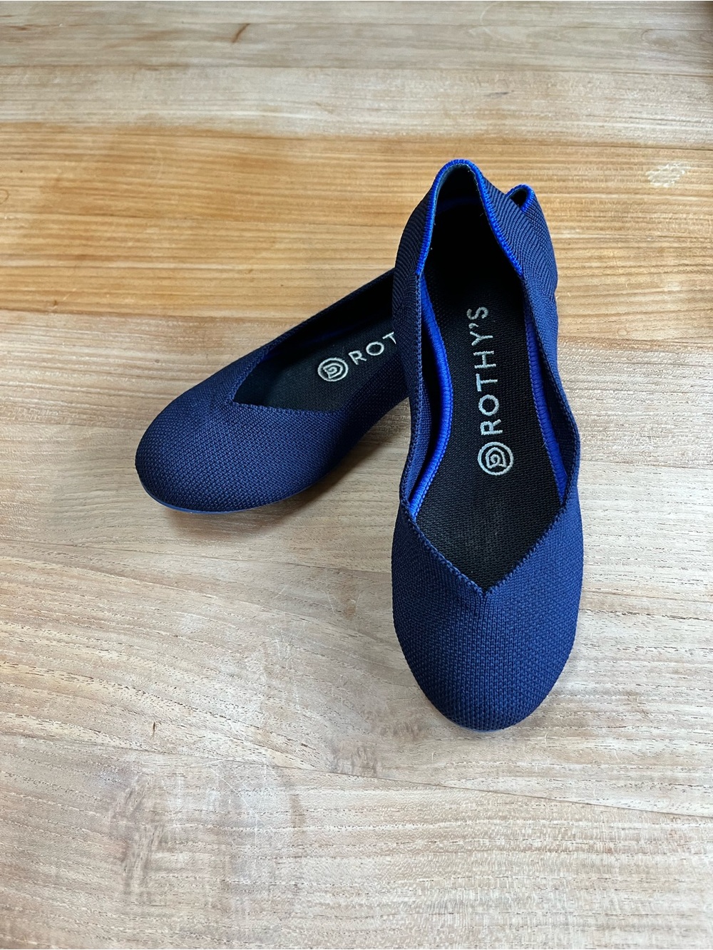 Rothy's The Flat in Maritime Navy Blue Rounded Toe Machine Washable 6.5